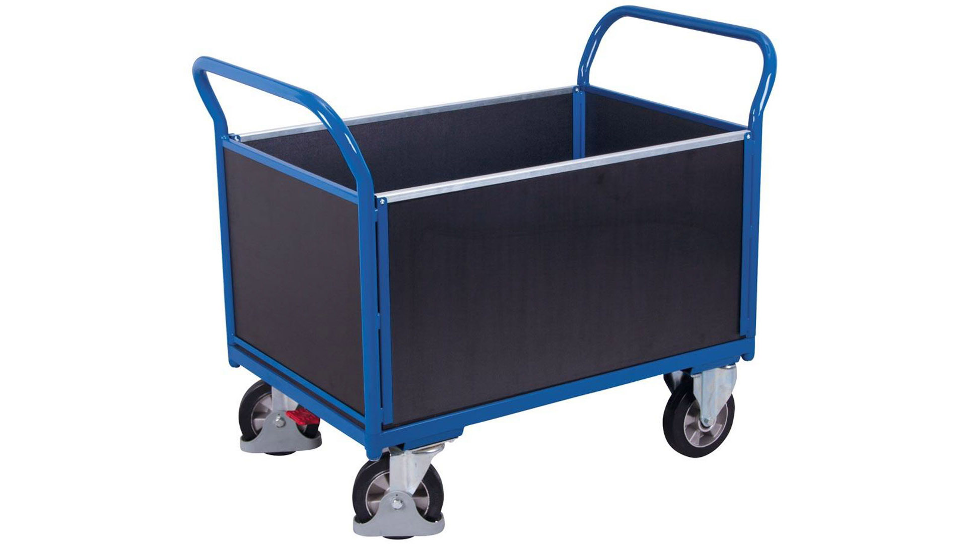 Schwerlast-Transportwagen, Vierwandwagen - Tragkraft 1.000 kg - Ladefläche 650 x 995 mm (BxT) - Holzwände