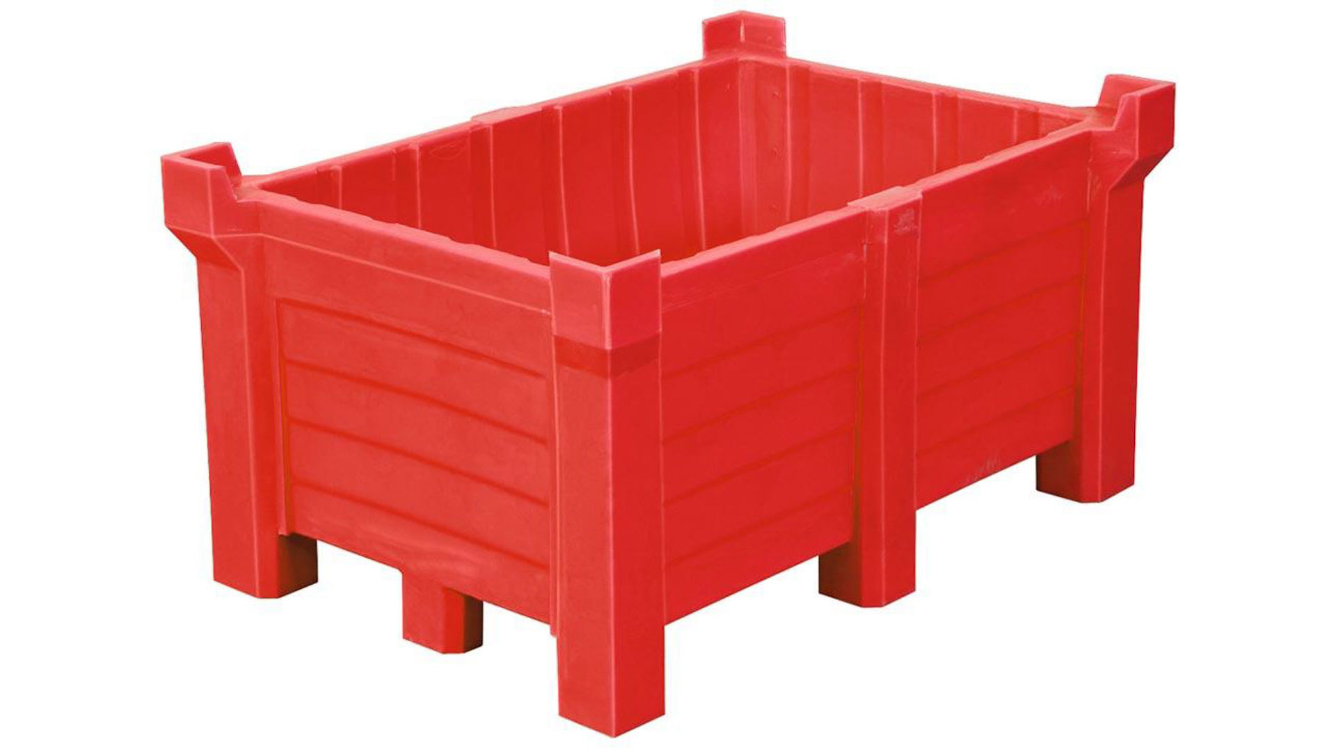 Transportbehälter PE - 300 l - 500 kg - 1260x860x650 mm - stapelbar - Farbe rot