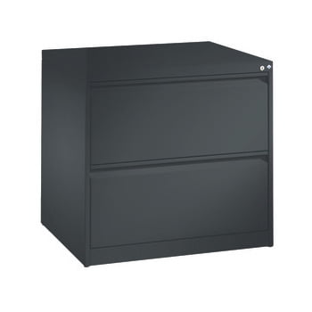 Hängeregisterschrank, Hängeregistratur, Aktenschrank, DIN A4, 2 Auszüge, zweibahnig, Farbe schwarzgrau, 733 x 787 x 590 mm (HxBxT)