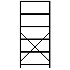 Archiv-Steckregal, Grundfeld, einseitig, 5 OH, 6 Fachböden, Fachlast 55 kg, BxTxH 1130x300x1900 mm, RAL 7035 lichtgrau