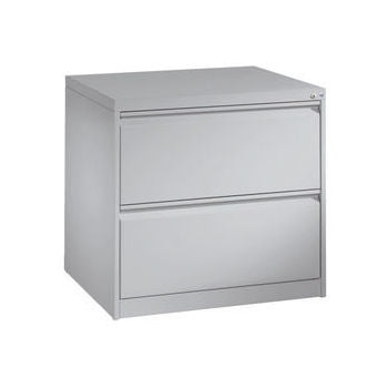 Hängeregisterschrank, Hängeregistratur, Aktenschrank, DIN A4, 2 Auszüge, zweibahnig, Farbe lichtgrau, 733 x 787 x 590 mm (HxBxT)