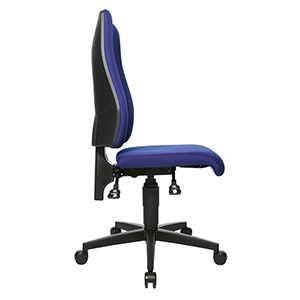 Bürodrehstuhl, Sitz-BxTxH 480x480x420-550 mm, Lehnenh. 580 mm, Permanentk., Flachsitz, royalblau