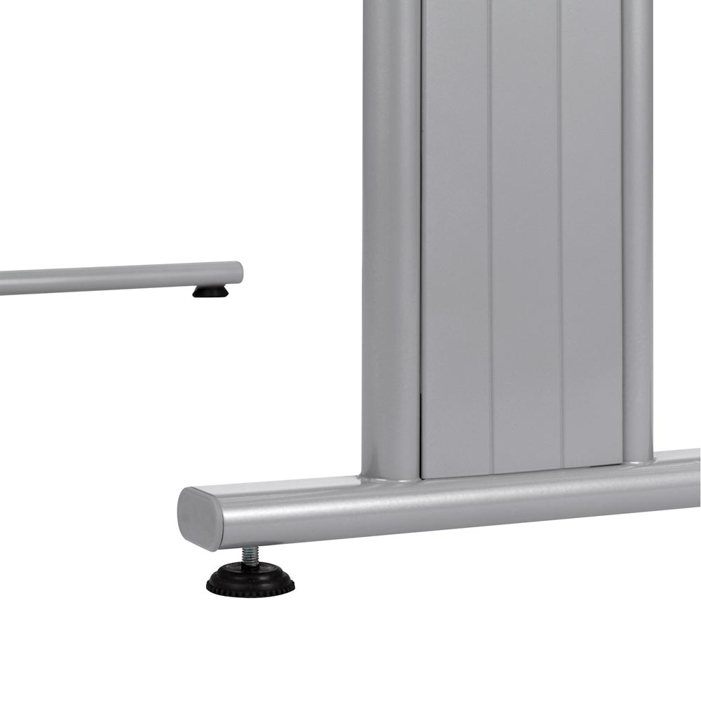 Schreibtisch, BxTxH 1600x800x680-820 mm, höhenverstellbar, Platte weiß, C-Fuß-Gestell silber