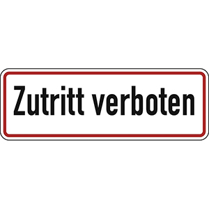 Hinweisschild, Zutritt verboten, Alu, 350x120 mm