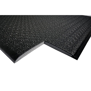 Arbeitsplatzmatte aus PVC, schwarz, Stärke 12 mm, Breite 1200 mm, Preis je lfm. (Bestellung 1 mtr = 1 Stück)