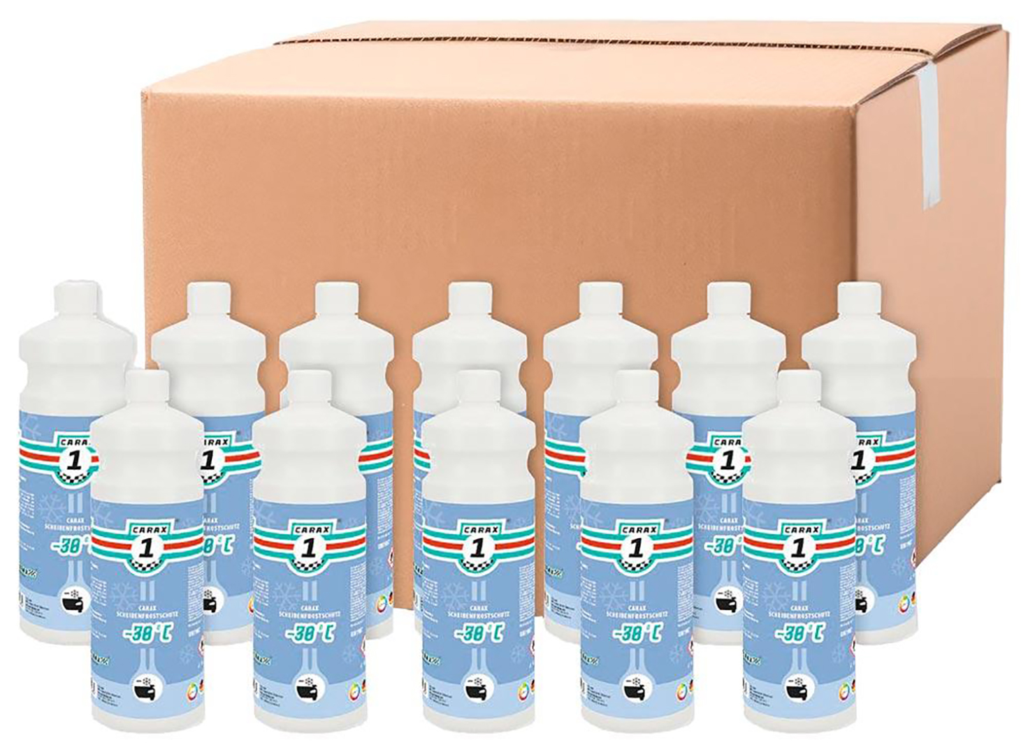 Scheibenfrostschutz bis -30 Grad Celsius, Pack mit 12x1 Liter Flasche