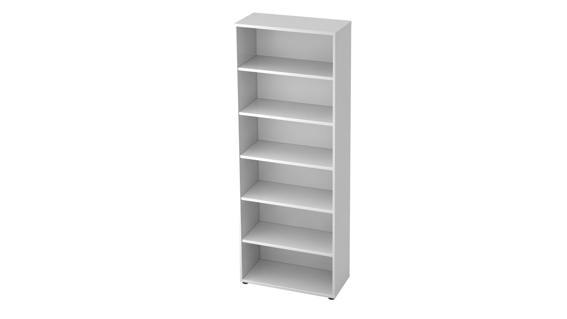 Büroregal, BxTxH 1000x400x2156 mm, 6 OH, 5 Böden, weiss