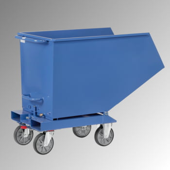 Muldenkippbehälter mit Staplertaschen - 600 l - 750 kg - brillantblau