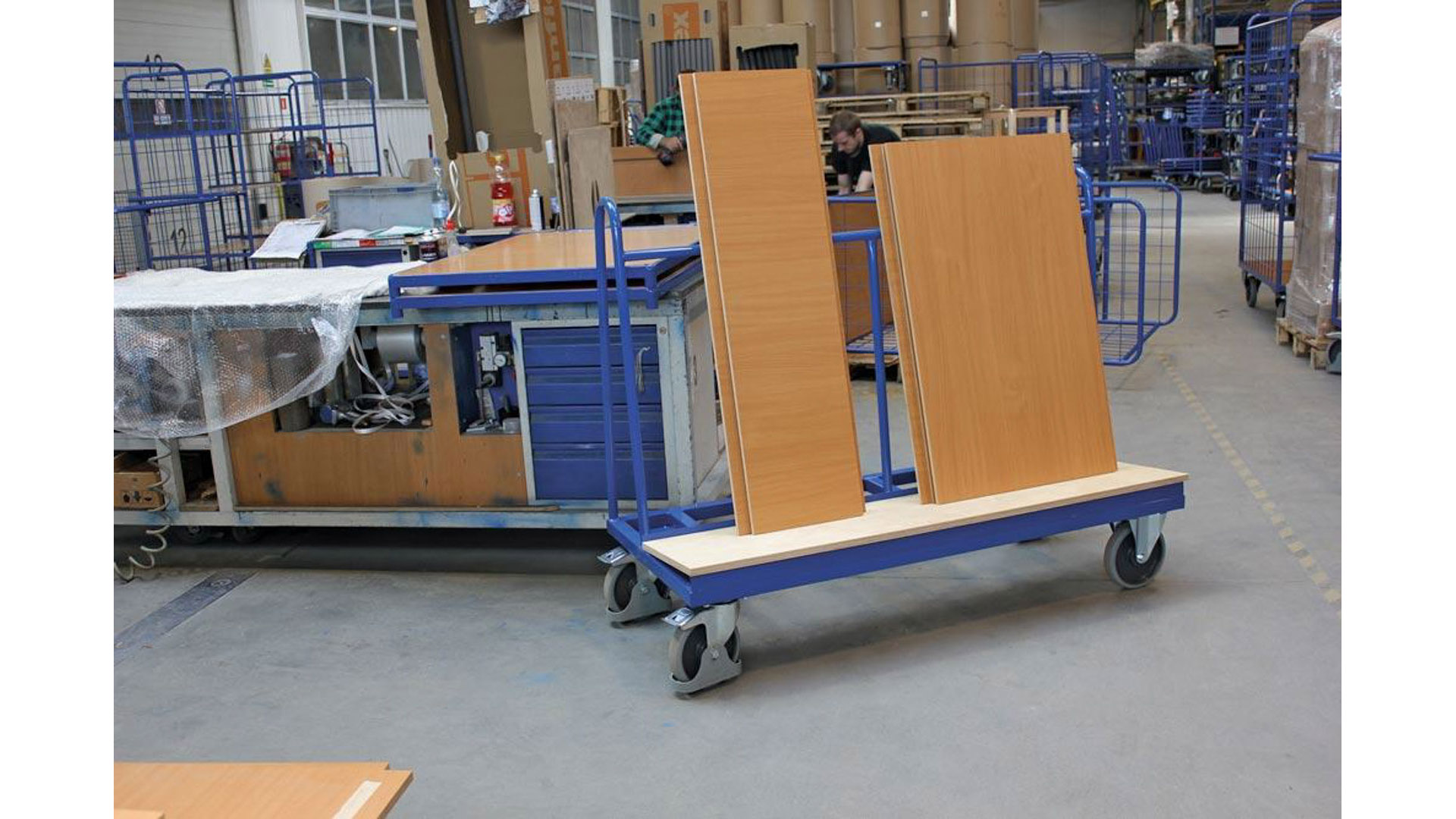 Plattenwagen - 500 kg Traglast - HxBxT 1.200 x 680 x 1.500 mm - thermoplastisches Gummi