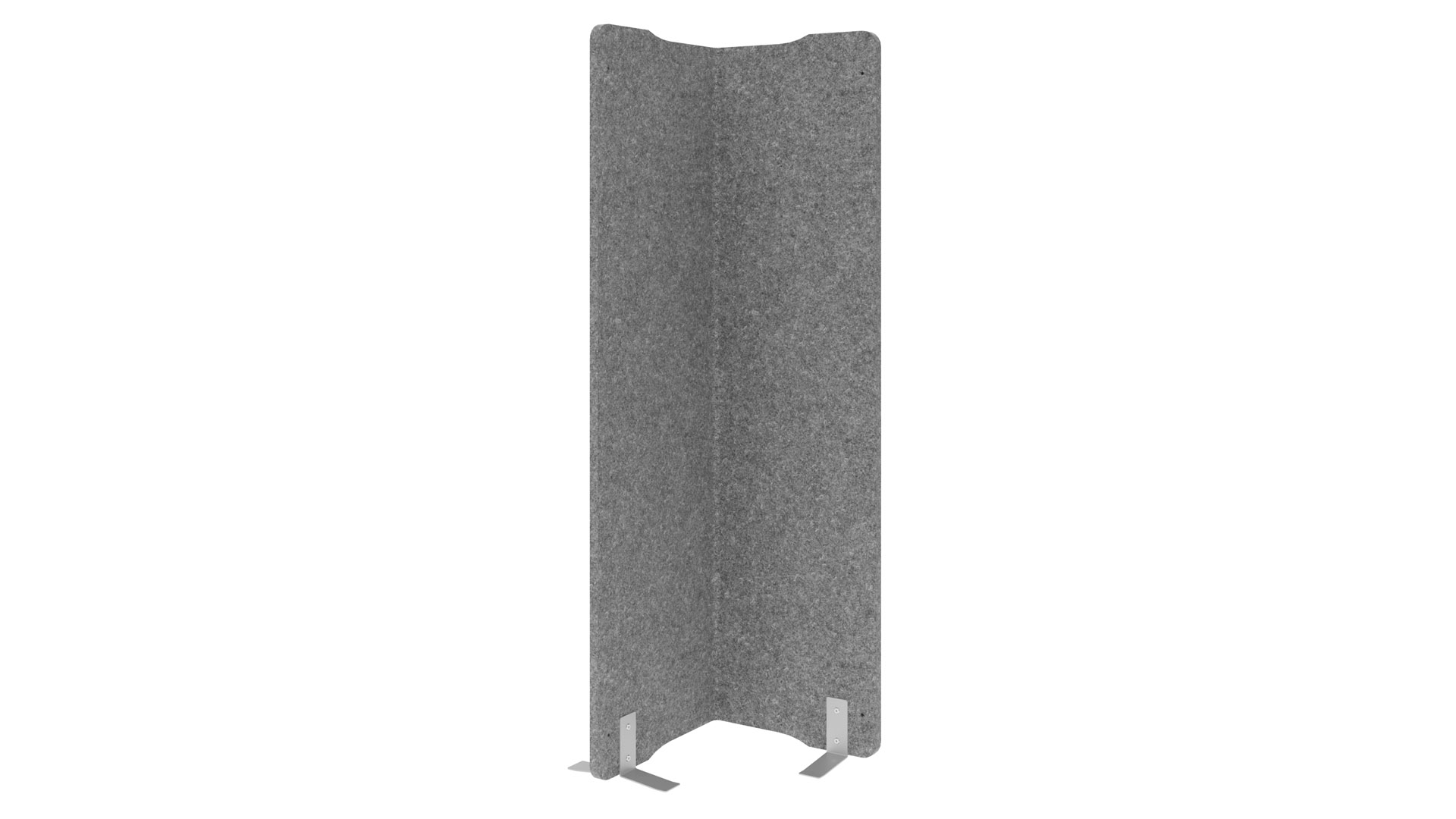 Akustik-Stellwand, Eckelement, BxTxH 1000x25x18000 mm, grau