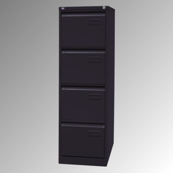 Bisley Light Hängeregistraturschrank - 4 Schubladen - einbahnig - Farbe schwarz