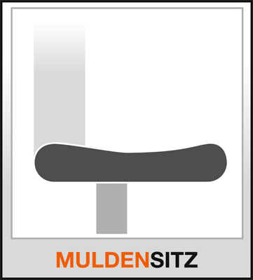 Bürodrehstuhl, Sitz-BxTxH 480x440x420-550 mm, Lehnenh. 600 mm, Permanentk., Muldensitz, schwarz.