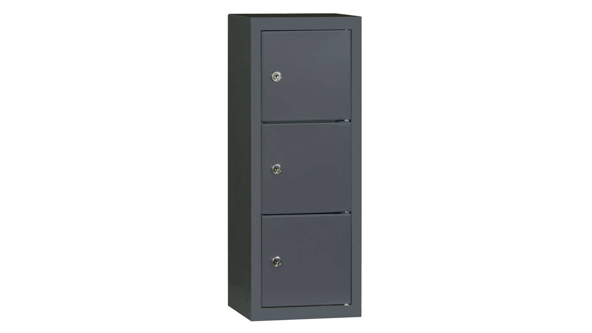 Schließfachschrank, Schließfachsäule - 598 x 225 x 200 mm (HxBxT) - 3 Fächer - anthrazitgrau