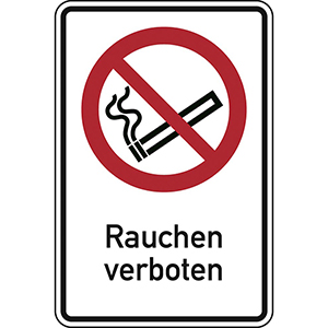 Verbotsschild, Rauchen verboten