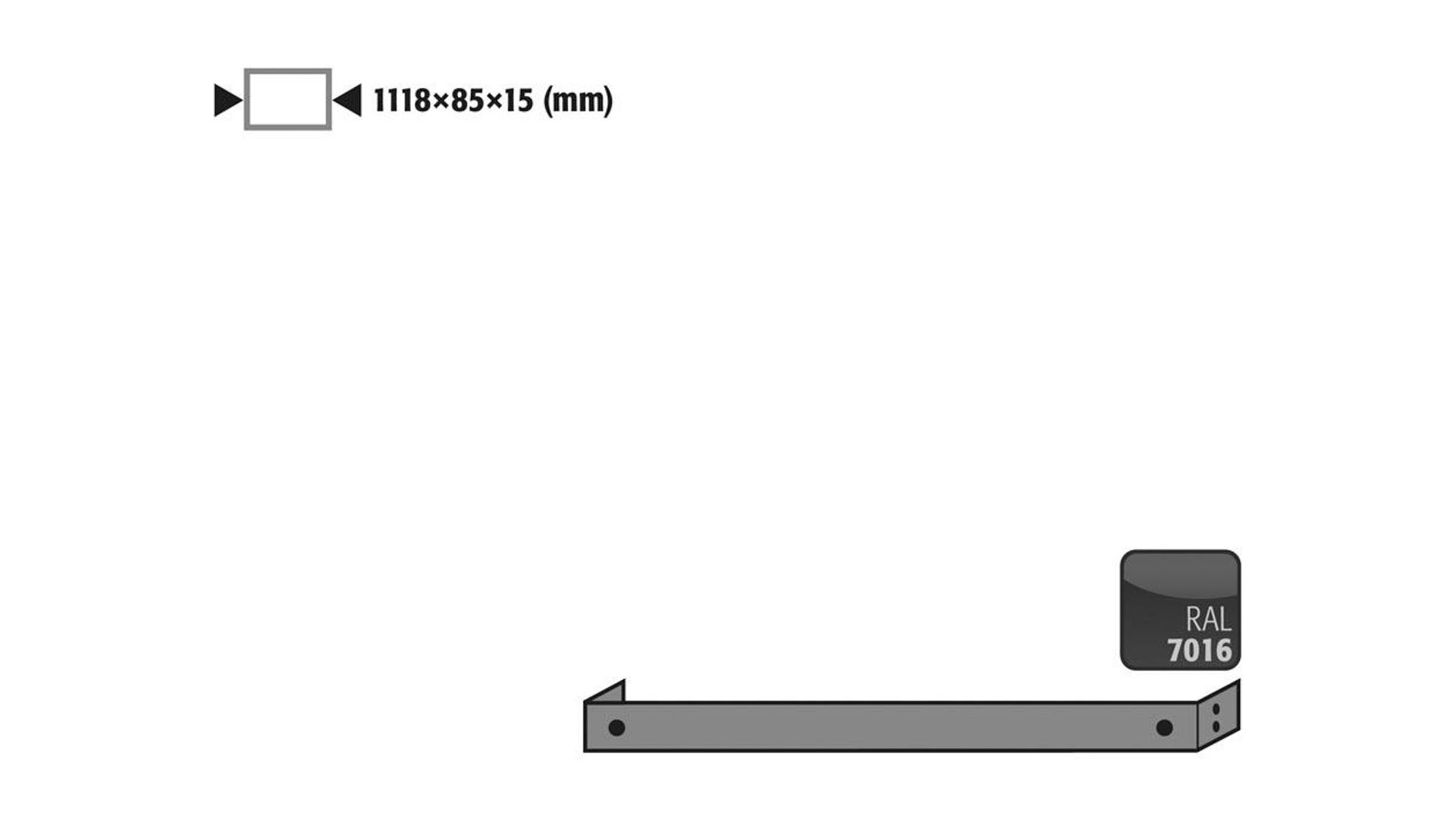 Sockelblende, BxTxH 520x90x35 mm für Gefahrenstoffschrank Typ 90, für Breite 599 mm