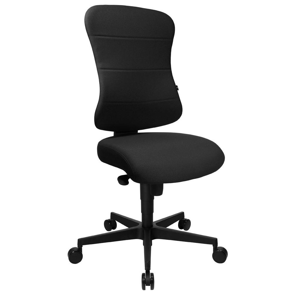 Bürodrehstuhl, Sitz-BxTxH 500x480x420-550 mm, Lehnenh. 600 mm, Synchronm., Muldensitz mit Federkissen, schwarz.