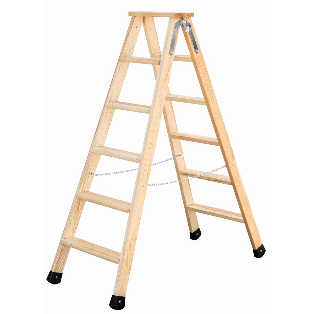 Stufen-Stehleiter Holz