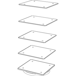 Drehständer für Kleinteilmagazine, BxTxH 800x800x1680 mm, für Kleinteilemagazine BxTxH 400x400x395 mm, für max. 16 Magazine, Traglast 800 kg