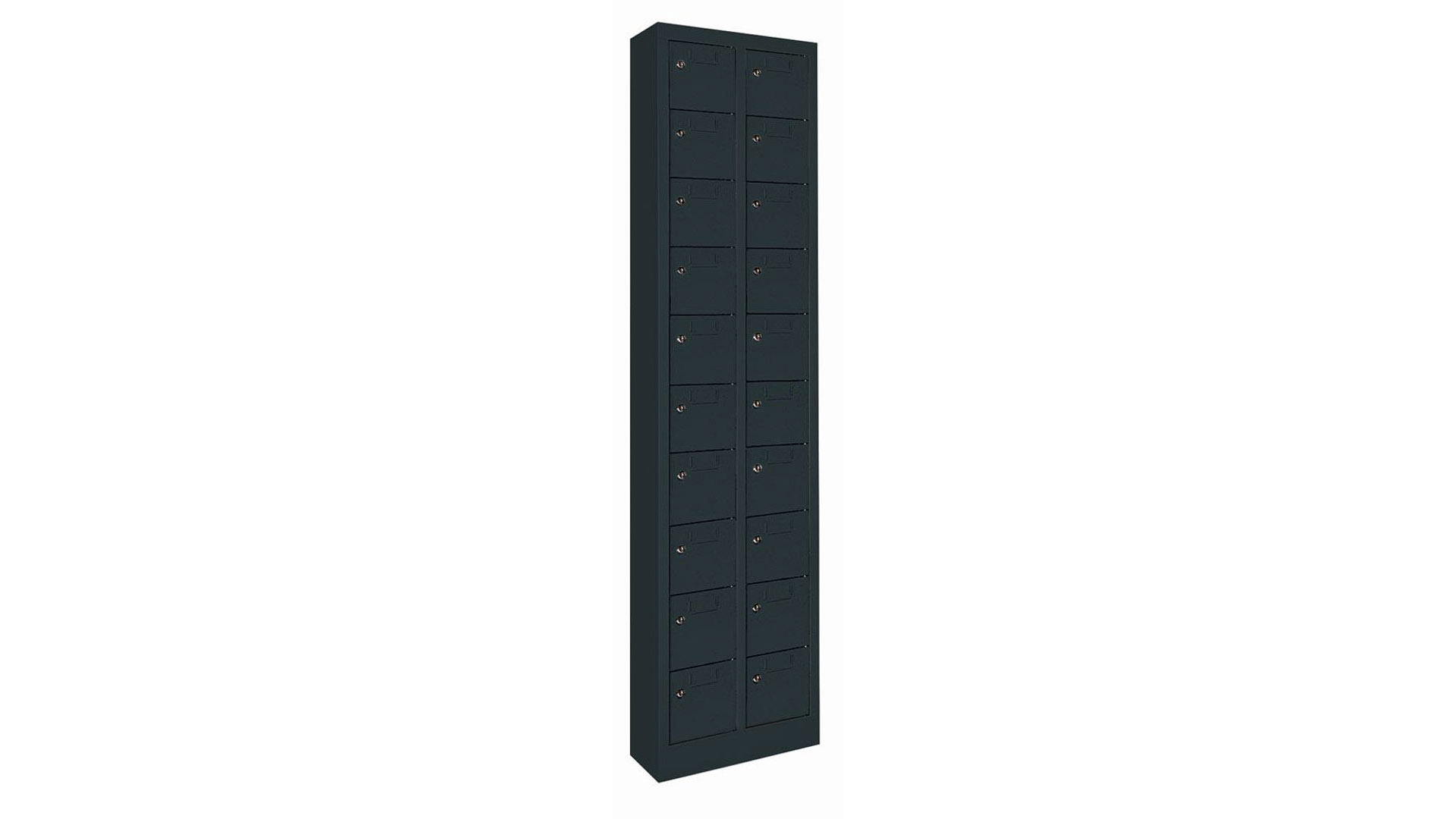 Schließfachschrank, Kleinfachschrank - 20 Fächer - 1.950 x 460 x 200 mm (HxBxT) - Etikettenrahmen - anthrazitgrau