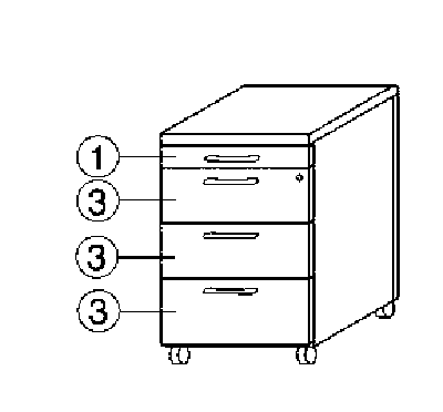 Rollcontainer, BxTxH 438x600x565 mm, 1 Utensilienschub, 3 Schubladen, Zylinderschloss, weiß