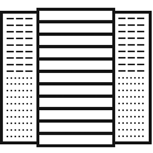 Großraumschrank, leer, BxTxH 1100x530x1950 mm, 10 Böden, RAL 7035 lichtgrau