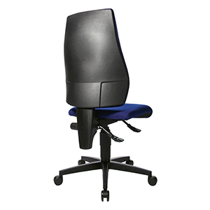 Bürodrehstuhl, Sitz-BxTxH 480x480x420-550 mm, Lehnenh. 580 mm, Permanentk., Flachsitz, royalblau