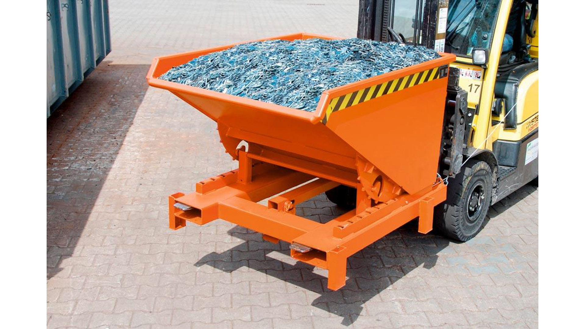 Schwerlast-Kipper - 4.000 kg - 2.100 l - automatische Entriegelung - orange