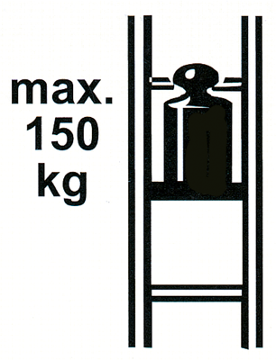 Trittleiter, Treppentritt, Aluminium, 4 Stufen, Standhöhe 0,96 m, Traglast 150 kg