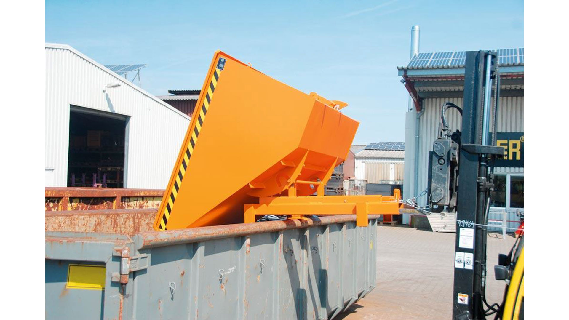 Schwerlast-Kipper - 4.000 kg - 2.100 l - automatische Entriegelung - orange