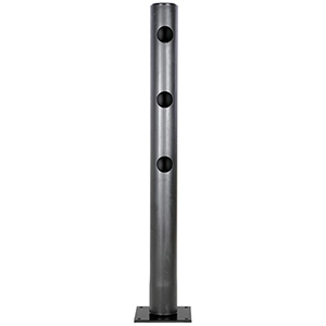 Sicherheitsgeländer, Spezialkunststoff, Endpfosten, Höhe 1200 mm, Durchm. 110 mm, schwarz